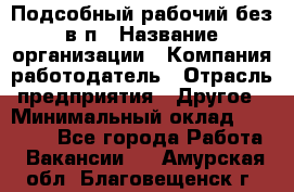 Подсобный рабочий-без в/п › Название организации ­ Компания-работодатель › Отрасль предприятия ­ Другое › Минимальный оклад ­ 16 000 - Все города Работа » Вакансии   . Амурская обл.,Благовещенск г.